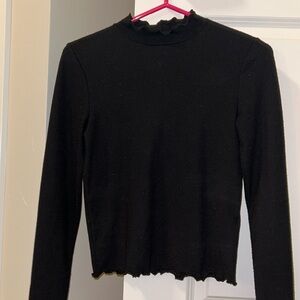 forever 21 black long sleeve with edge detail
